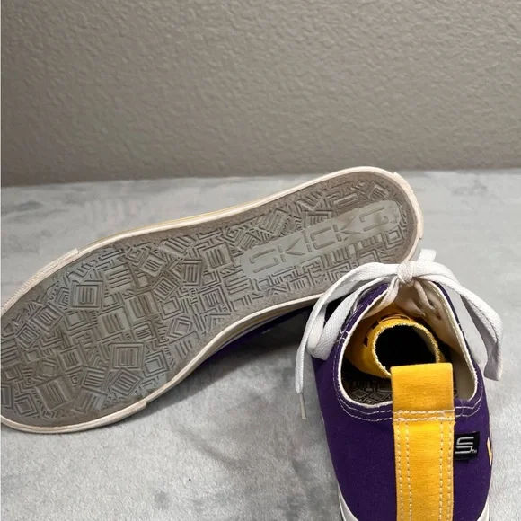 SKICKS LSU Tigers Women Size 8 Low Top Purple and Yellow Athletic Sneakers FAN - Picture 7 of 15